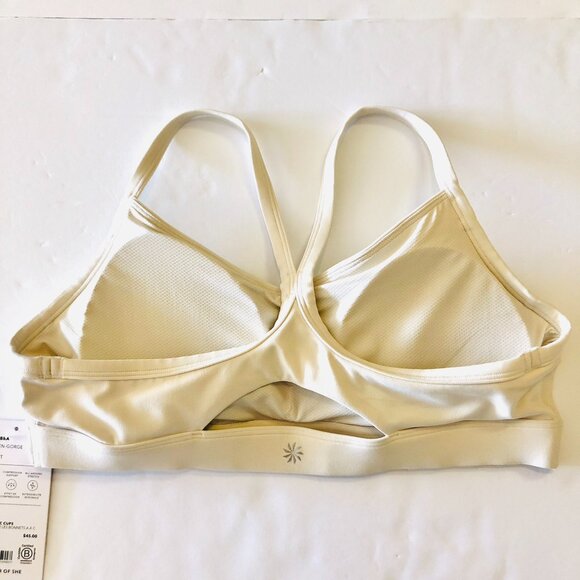 Athleta Vital Bra Racerback Sports Bra Size L Best for A-C cup with Pads White - Picture 7 of 12